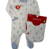 Blue Baby Beats Modal Footie Baby Sleepwear Magnetic Me