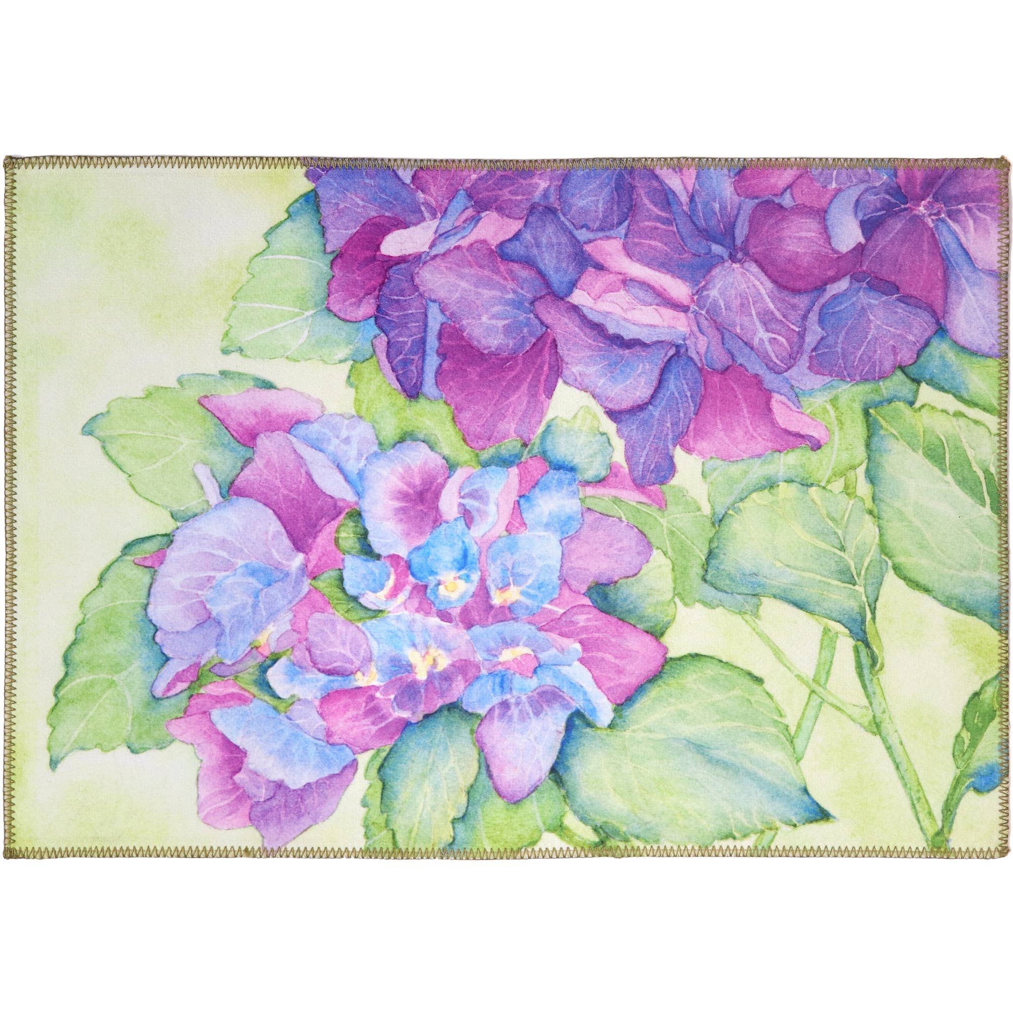 Blue Hydrangea Bush Olivia's Home Rug 22" x 32" - Garden Home Decor Jellybean Rug