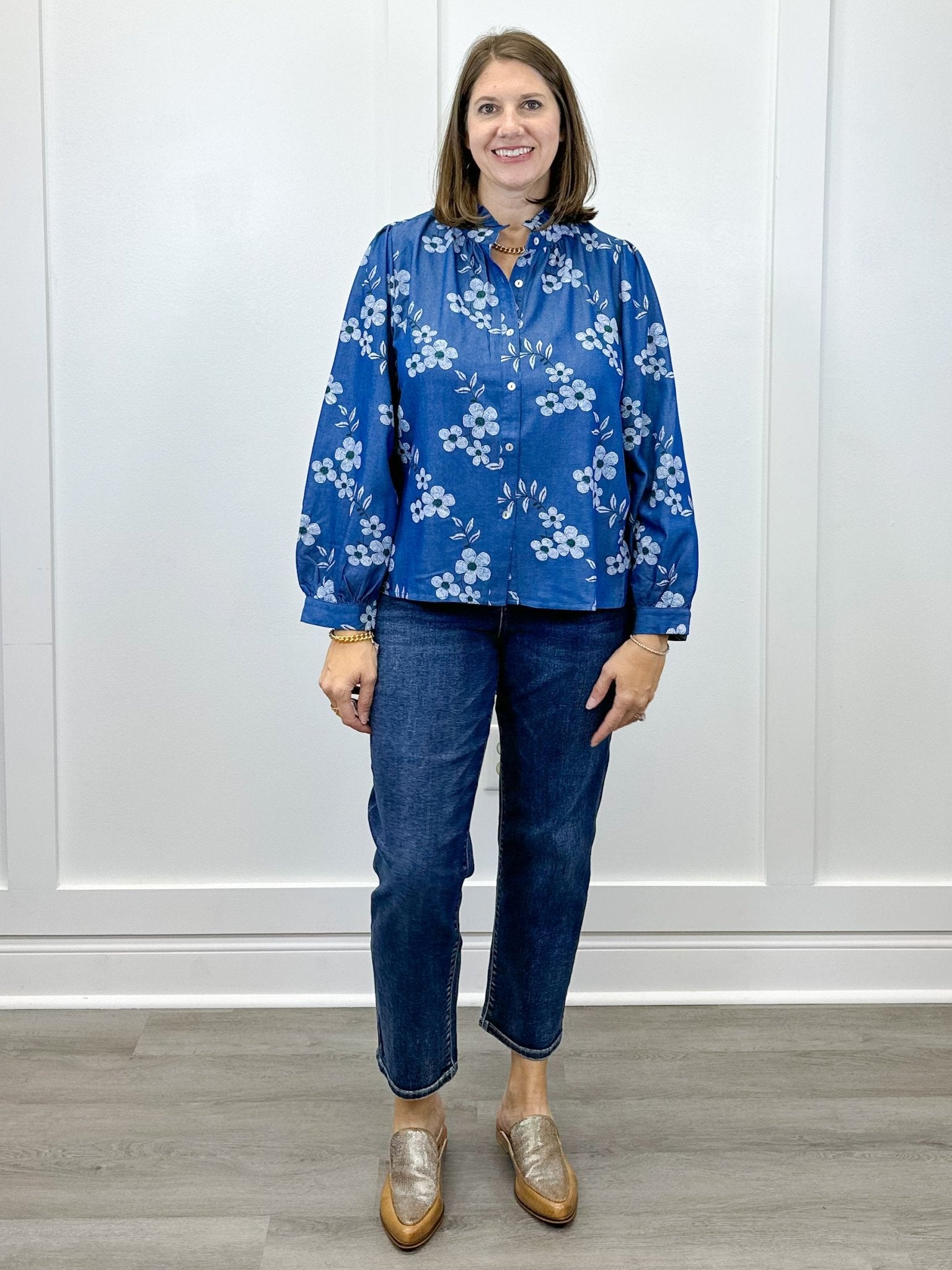 Bluebell Blossom Top - Denim Tops Jodifl