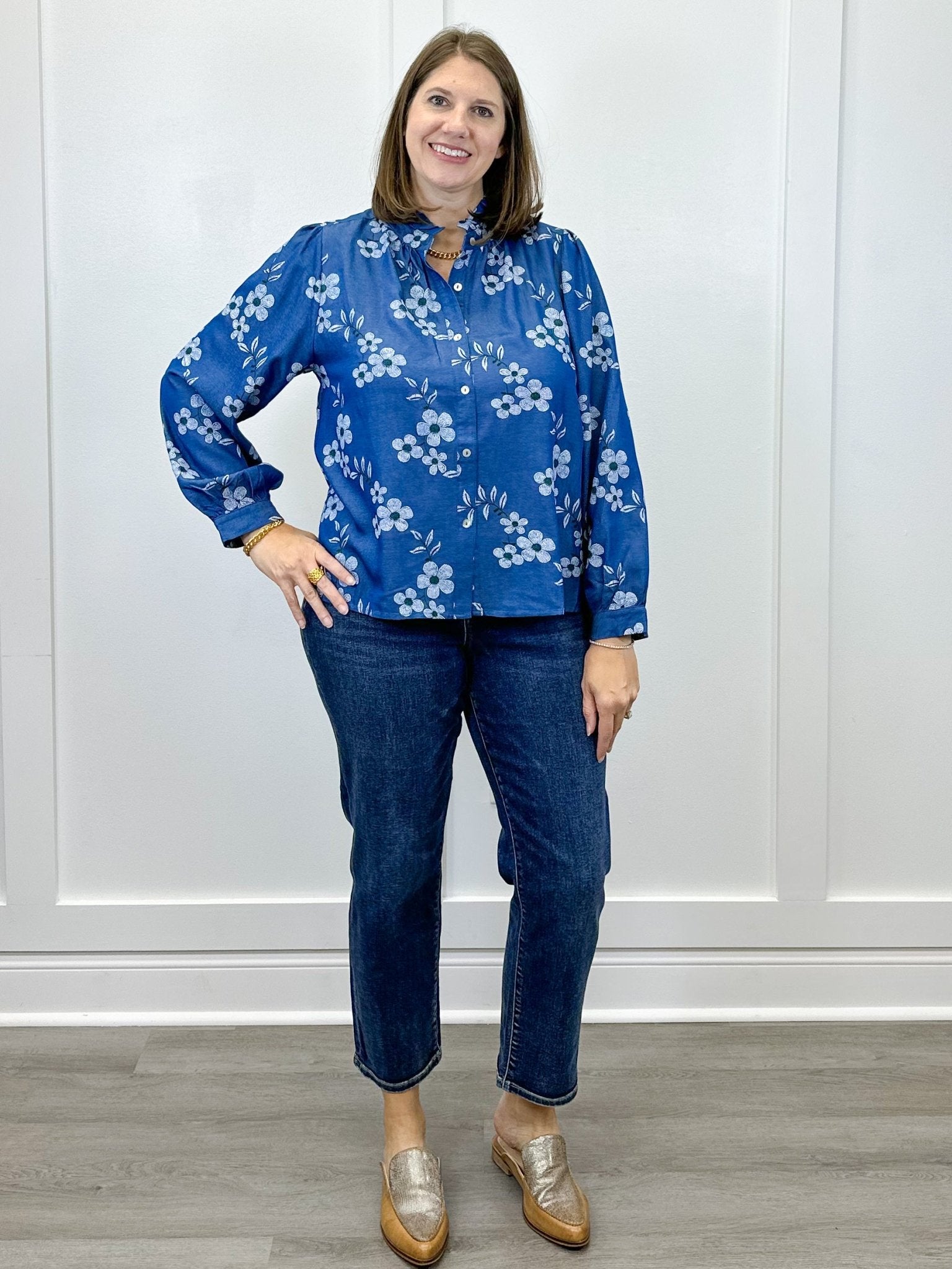 Bluebell Blossom Top - Denim Tops Jodifl