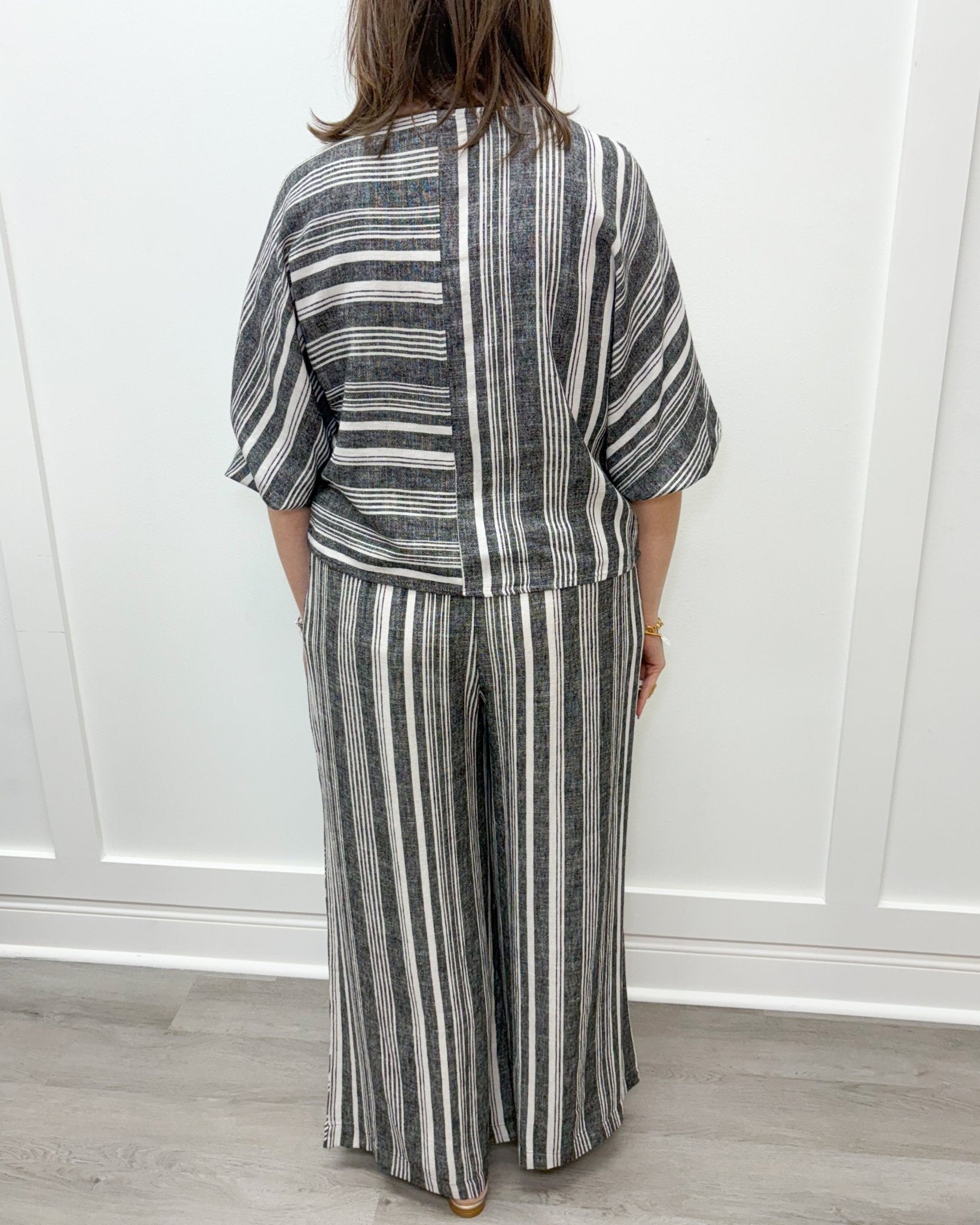 Boat Neck Blouse with Dolman Sleeves - Black Tops Tribal