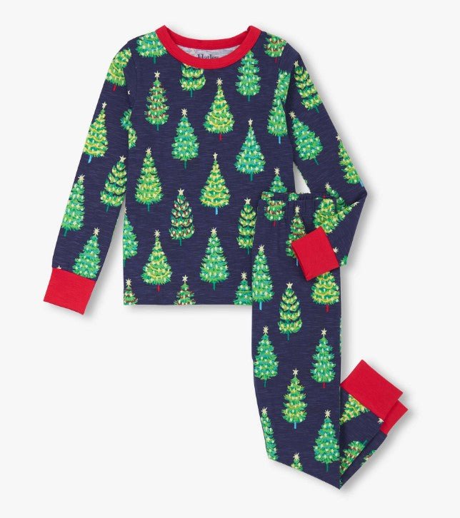 Bottle Brush Trees Stretch Cotton Pajama Set Kids Pajamas Hatley