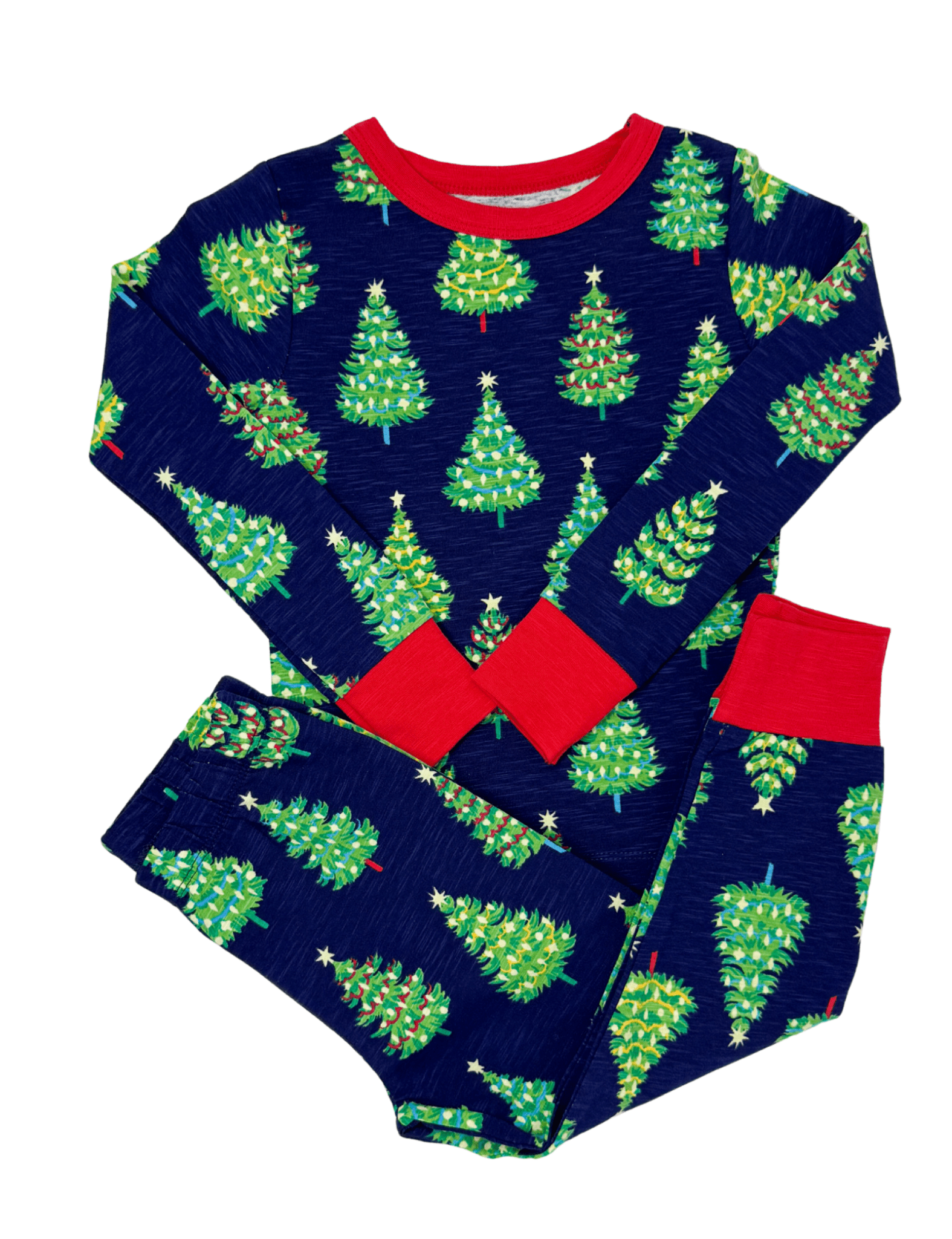 Bottle Brush Trees Stretch Cotton Pajama Set Kids Pajamas Hatley