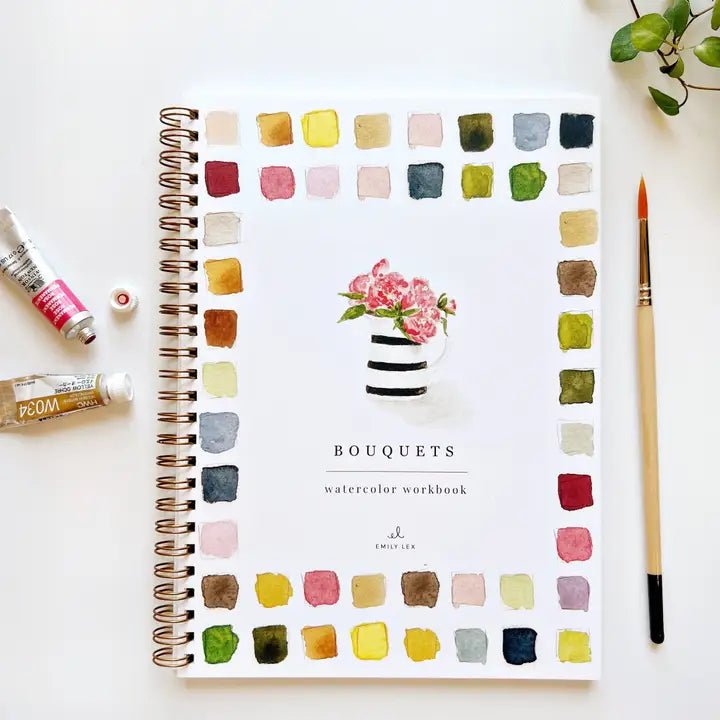 Bouquets Watercolor Workbook Books Emily Lex Studio