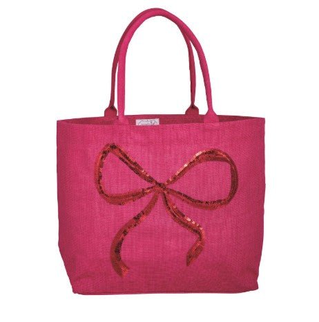 Bow Holiday Sparkle Tote Seasonal Mudpie
