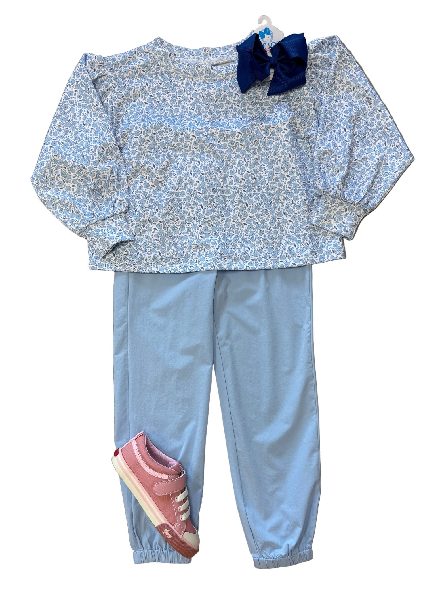 Box Athleisure Shirt - Mini Blue Floral Girls Tops + Tees Honesty