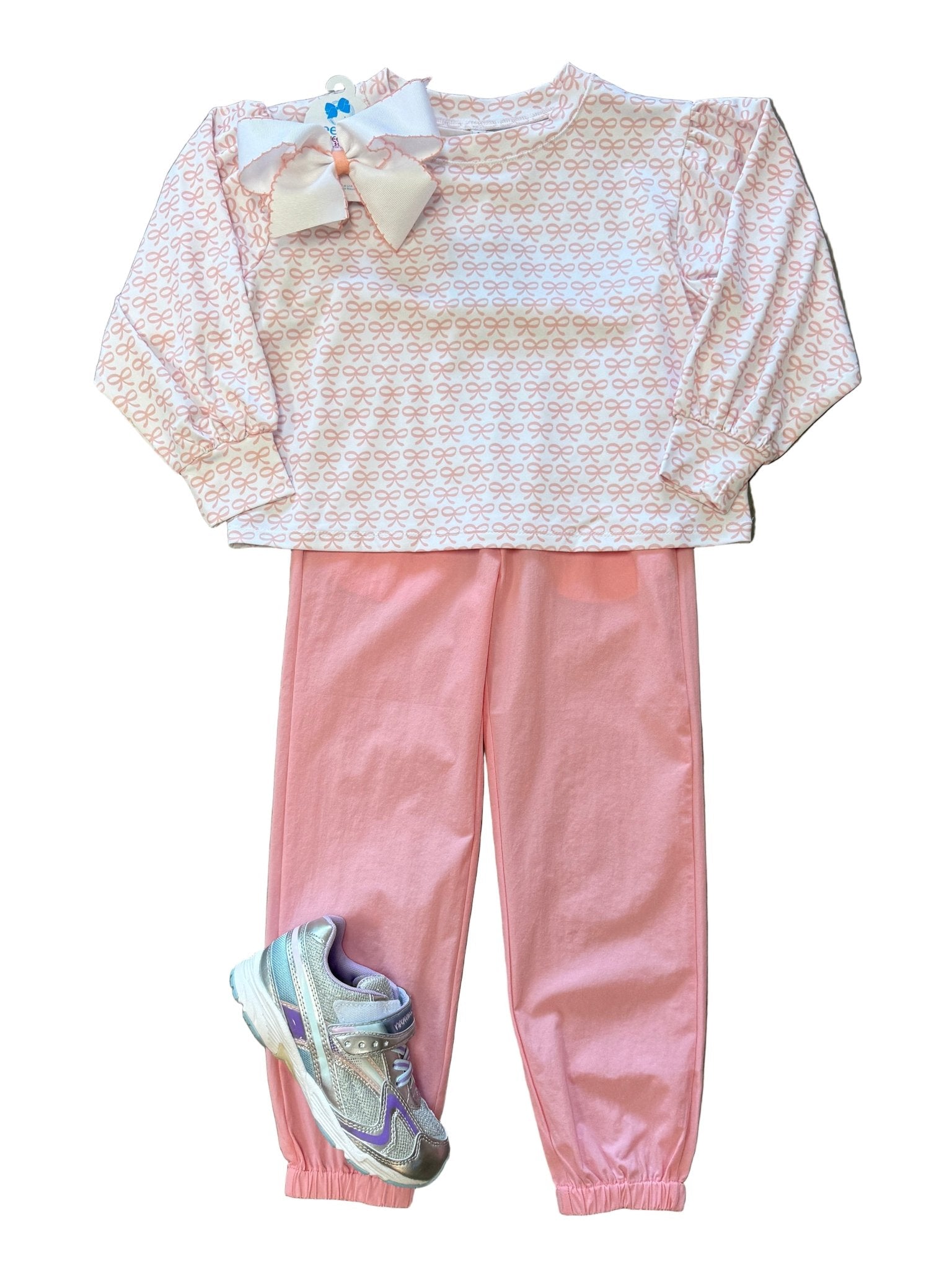 Box Athleisure Shirt - Pink Bows Girls Tops + Tees Honesty