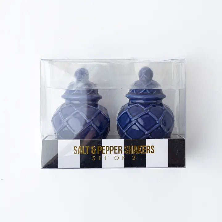 Boxed Salt & Pepper Set - Textured Ginger Jar Navy Kitchen + Entertaining 8 Oak Lane