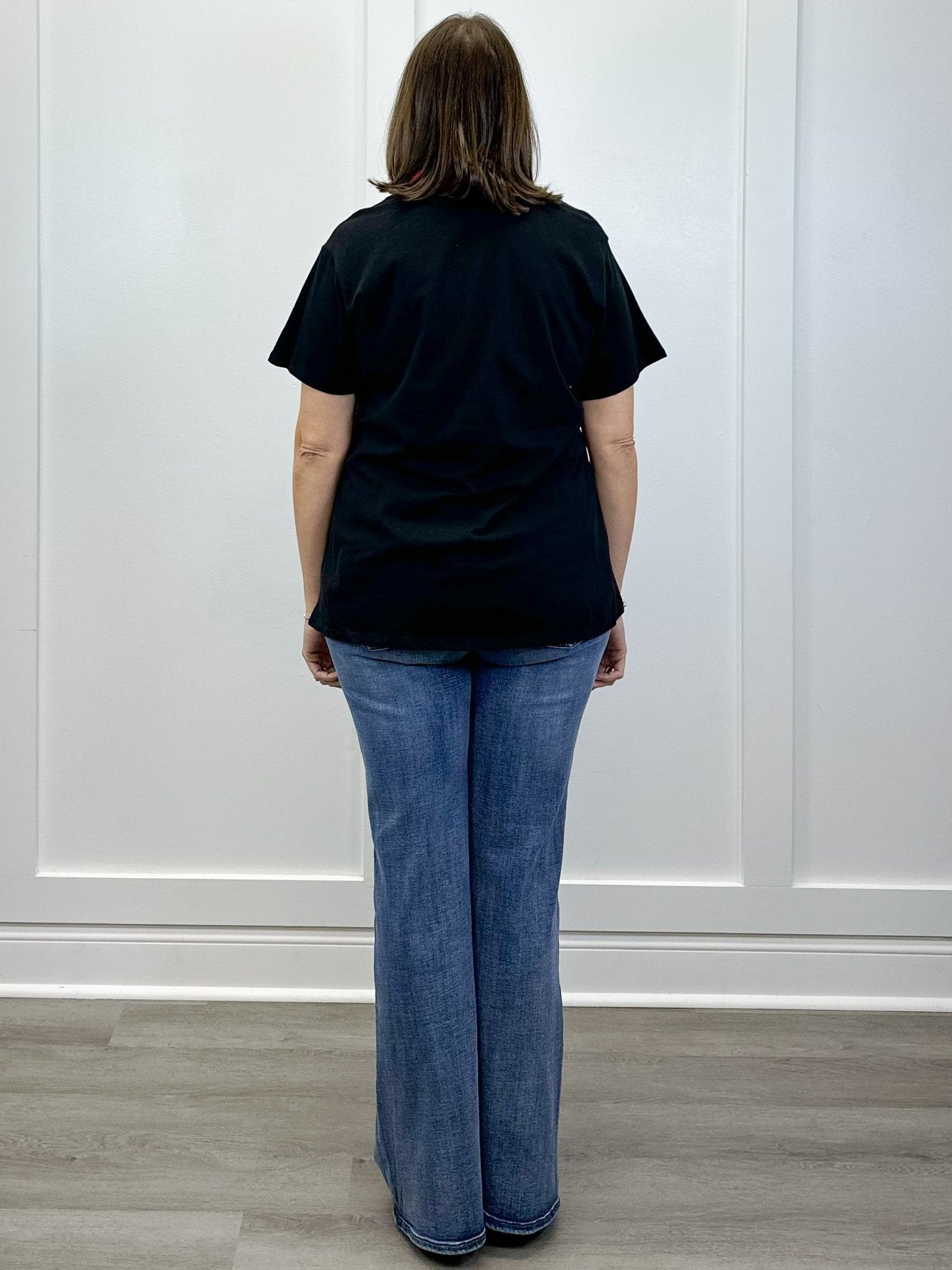 Boyfriend Round Neck Tee - Black - Sugar Babies Children's Boutique/Meg's Shoppe