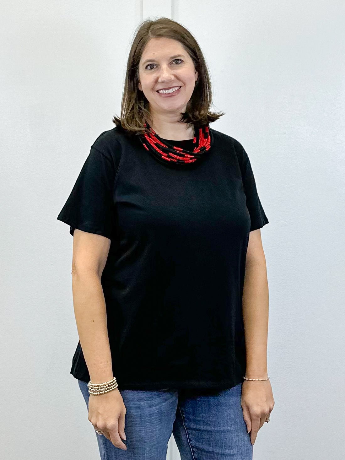 Boyfriend Round Neck Tee - Black - Sugar Babies Children's Boutique/Meg's Shoppe