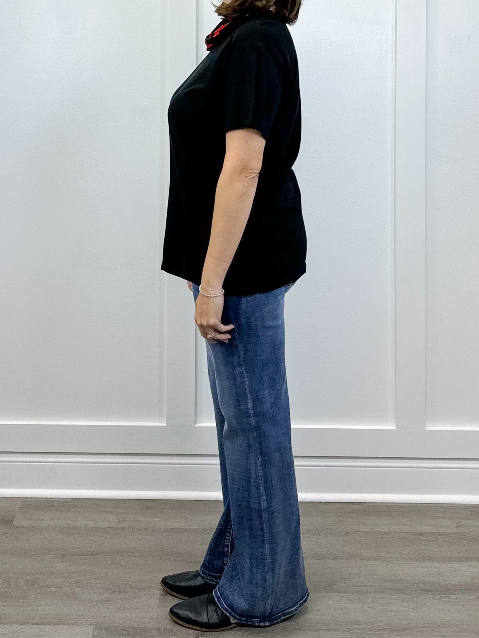 Boyfriend Round Neck Tee - Black - Sugar Babies Children's Boutique/Meg's Shoppe