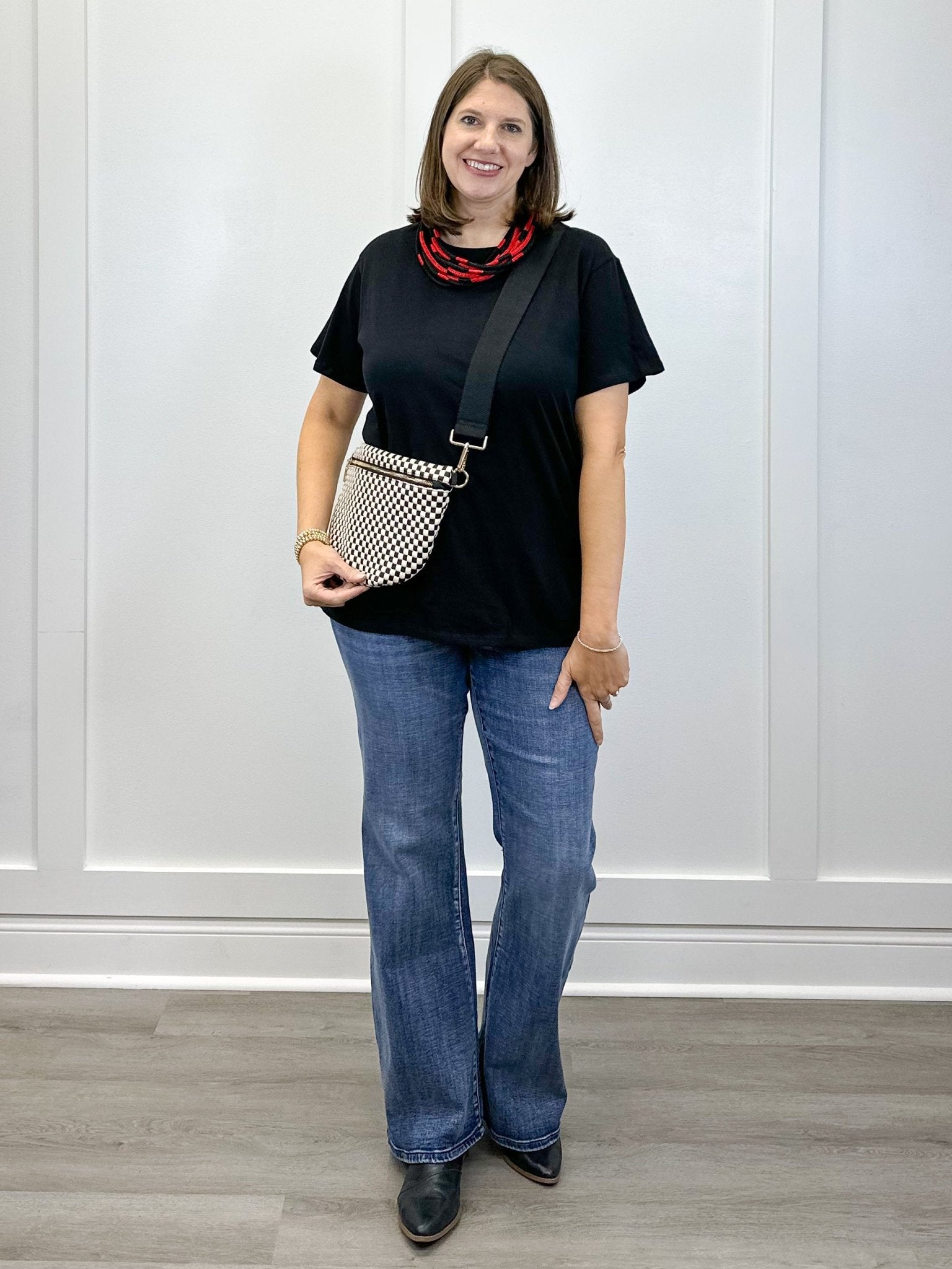 Boyfriend Round Neck Tee - Black - Sugar Babies Children's Boutique/Meg's Shoppe