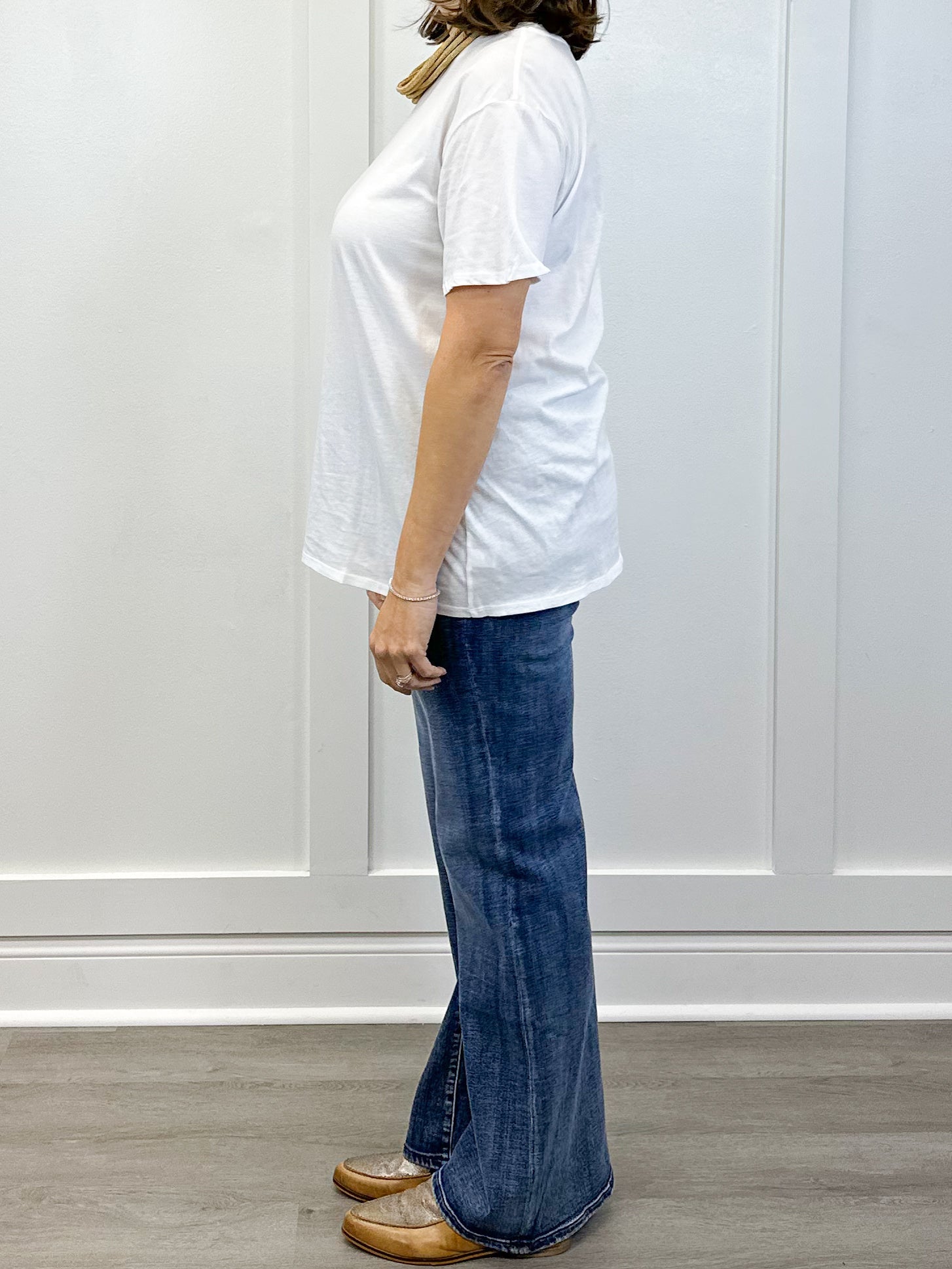 Boyfriend Round Neck Tee - White - Sugar Babies Children's Boutique/Meg's Shoppe