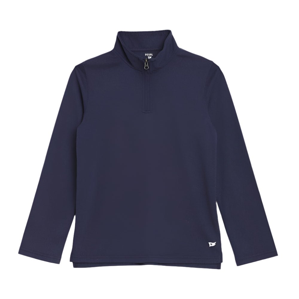 Boys 1/4 Zip Astor Pullover - Navy Boys Sweaters + Sweatshirts Pedal Kidswear
