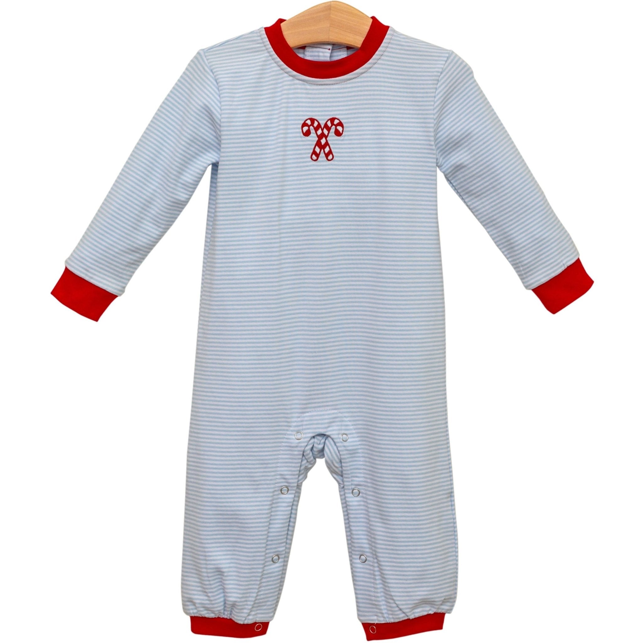 Boys Candy Cane Embroidered Romper Boys Bubbles + Rompers Trotter Street Kids