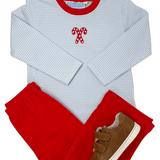Boys Candy Cane Embroidery Pant Set Boys Sets Trotter Street Kids