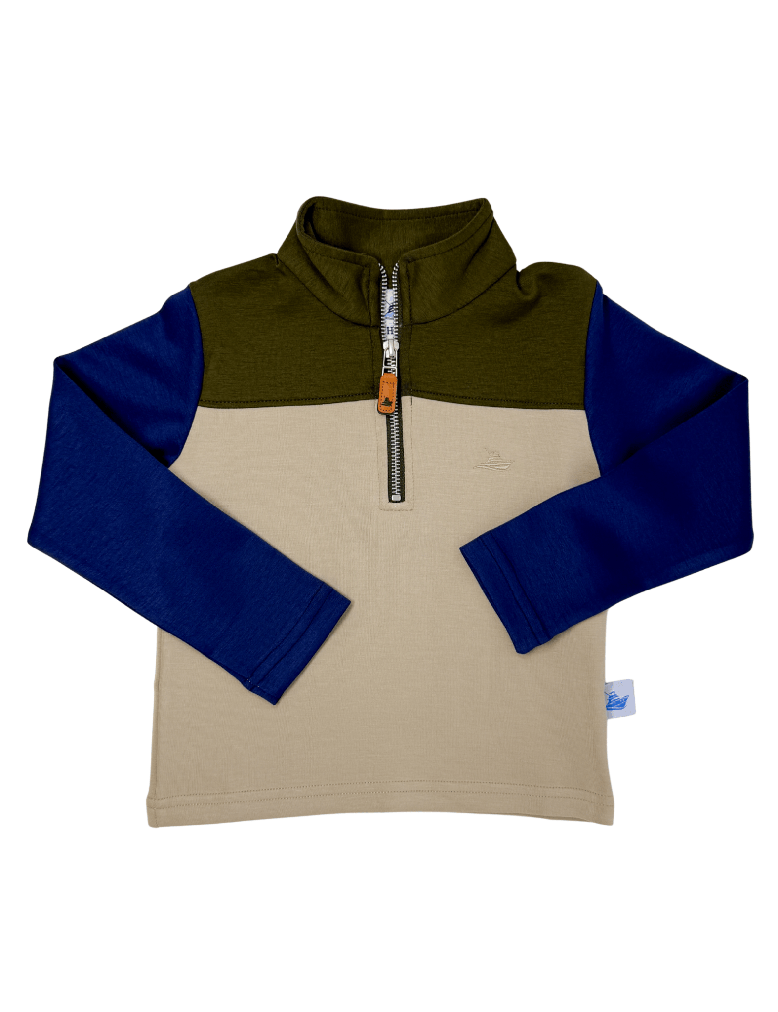 Boy's Colorblock Pullover - Green/Khaki/Navy Boys Sweaters + Sweatshirts Southbound