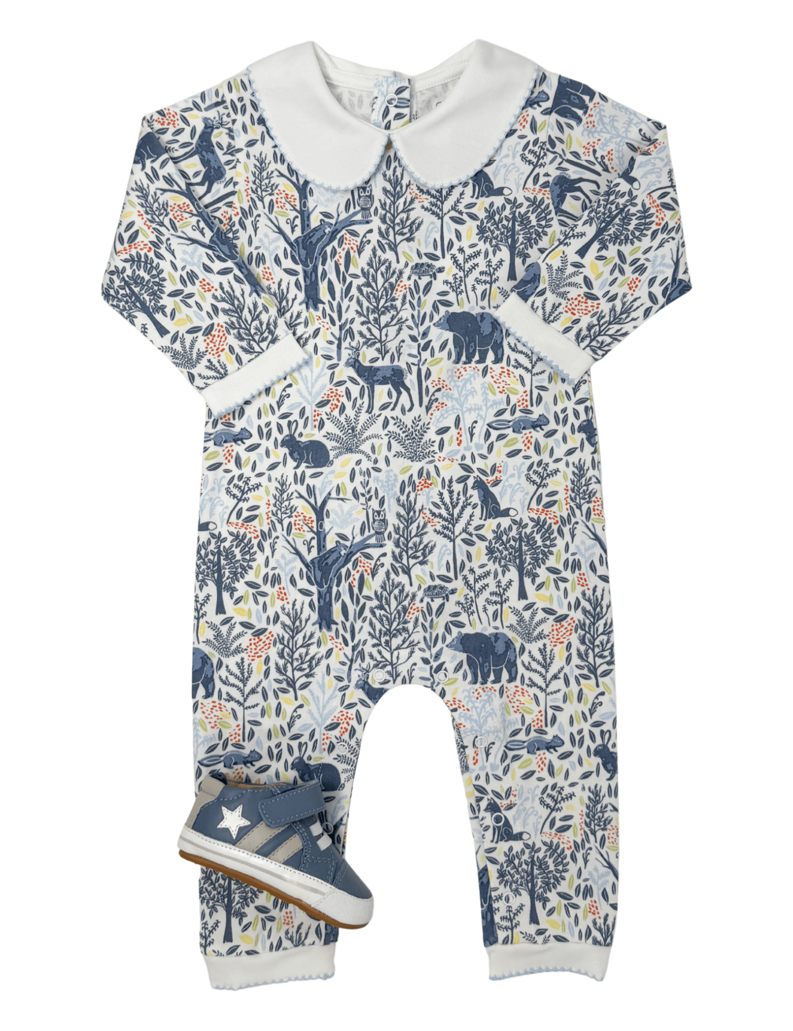 Boys Footless Playsuit - Woodland Creatures Boys Bubbles + Rompers Heyward House