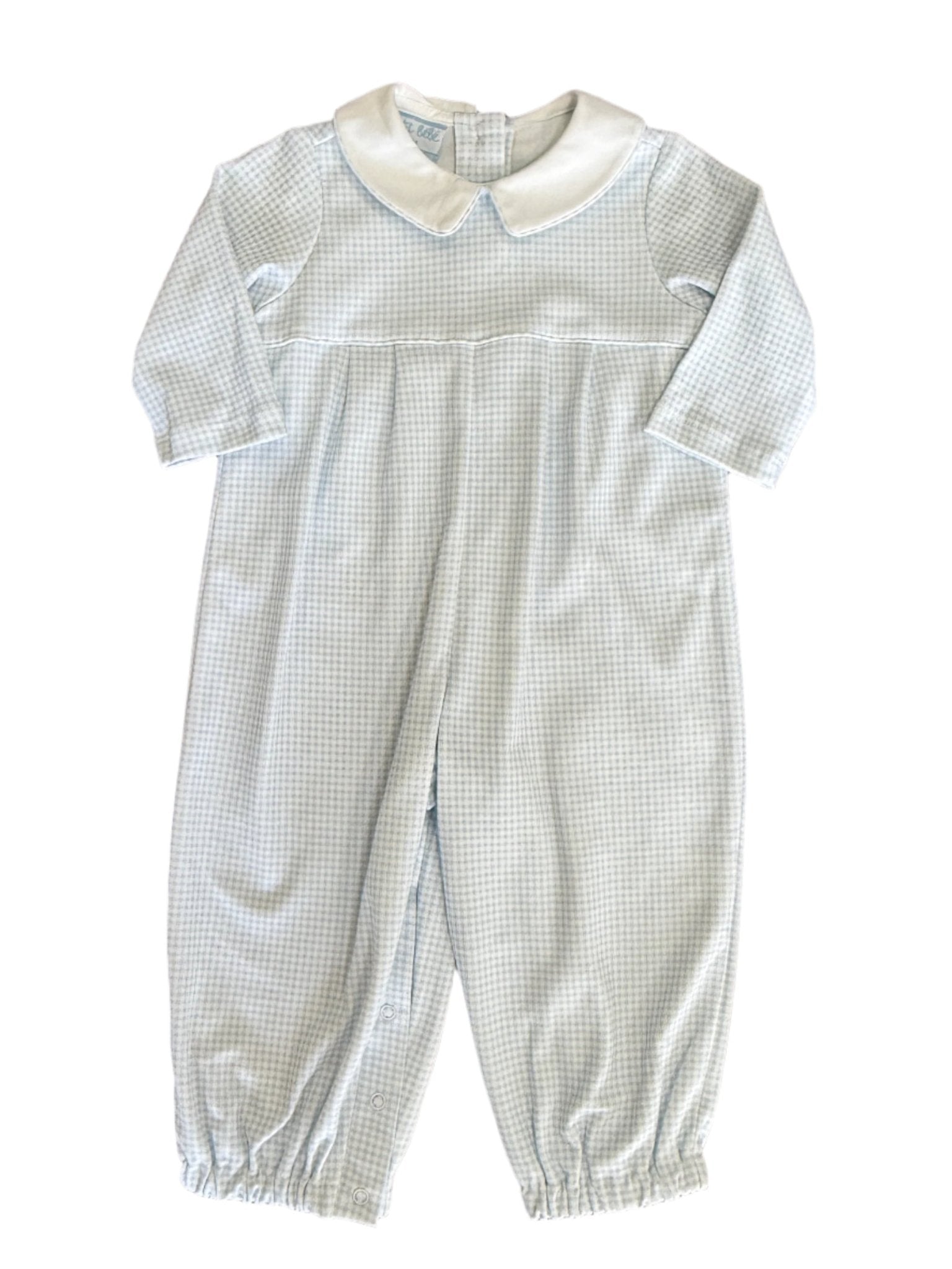 Boy's Knit Romper - Blue Boys Bubbles + Rompers Petit Bebe