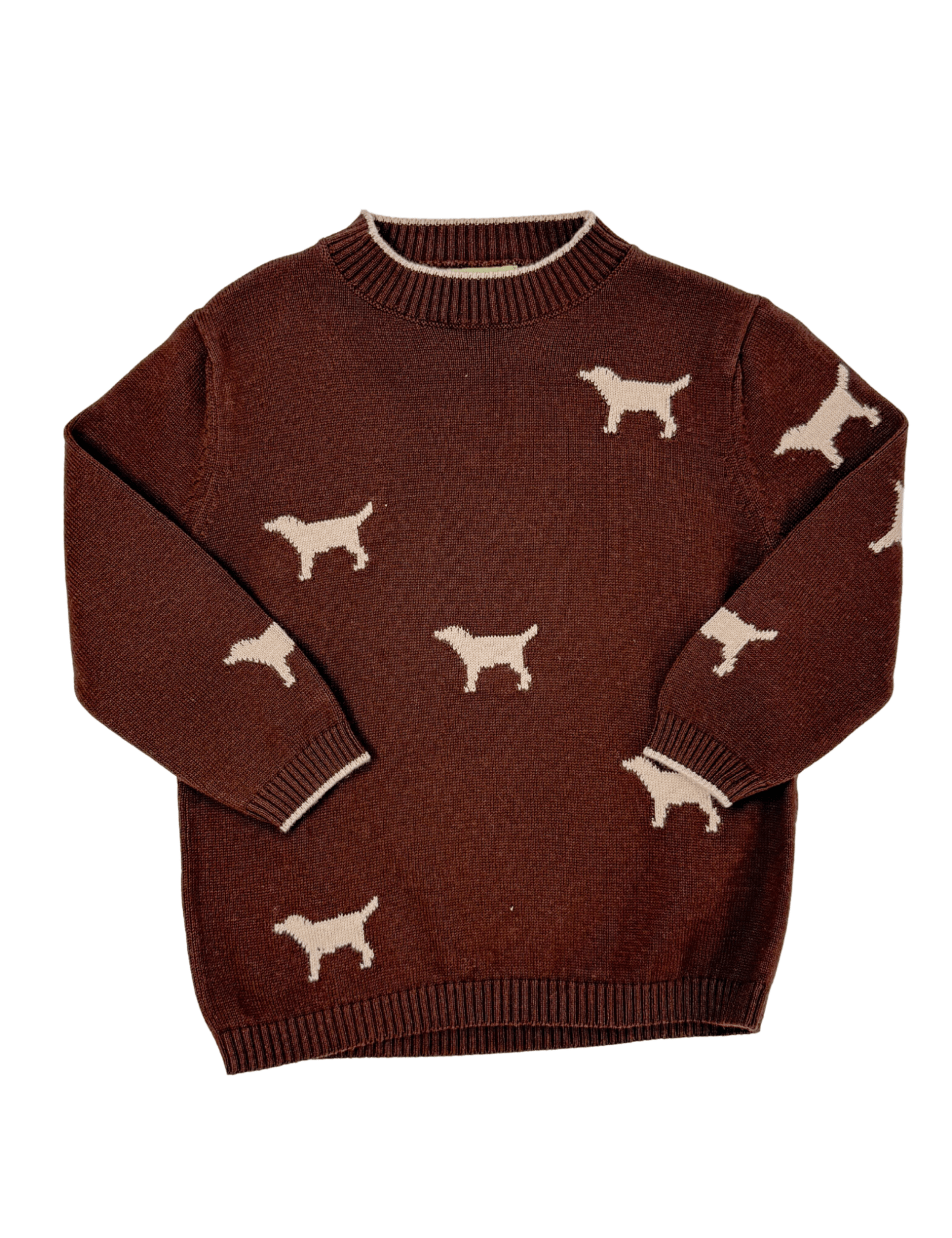 Boys Lab Sweater - Chocolate Brown Boys Sweaters + Sweatshirts Luigi
