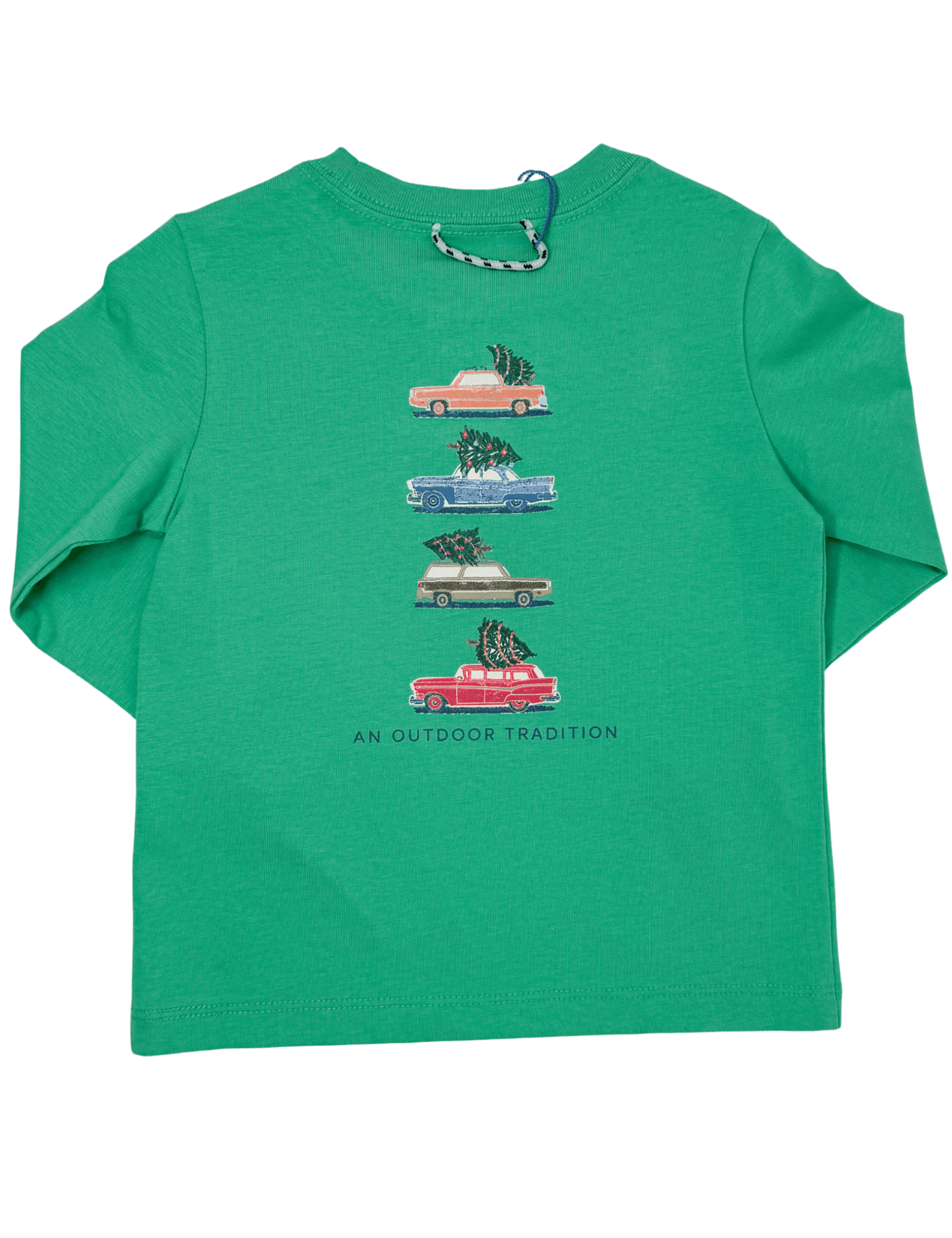 Boys L/S Cotton T-Shirt - Green Spruce Boys Shirts + Polos Prodoh