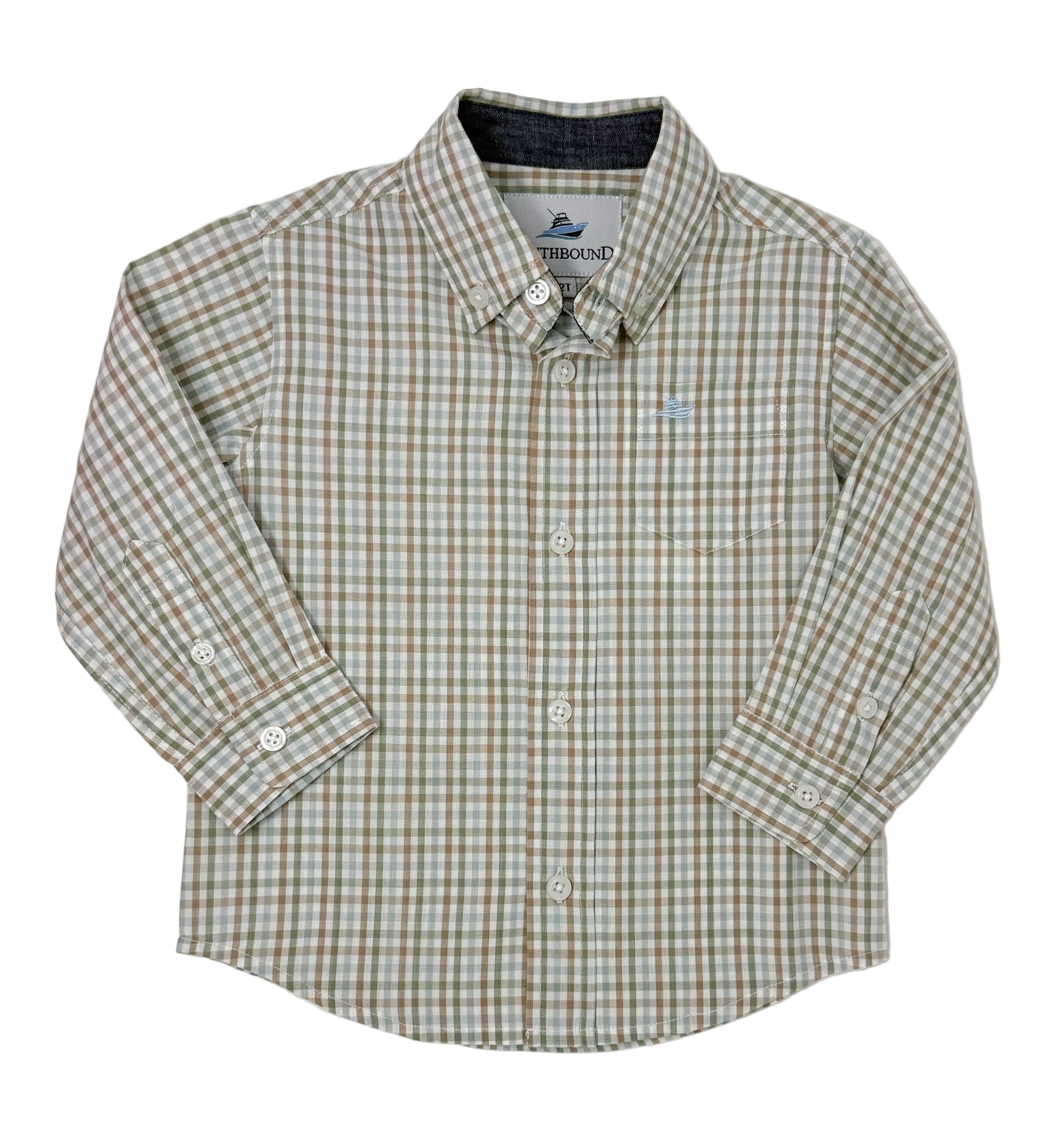 Boy's LS Dress Shirt - Green/Shadow Boys Shirts + Polos Southbound
