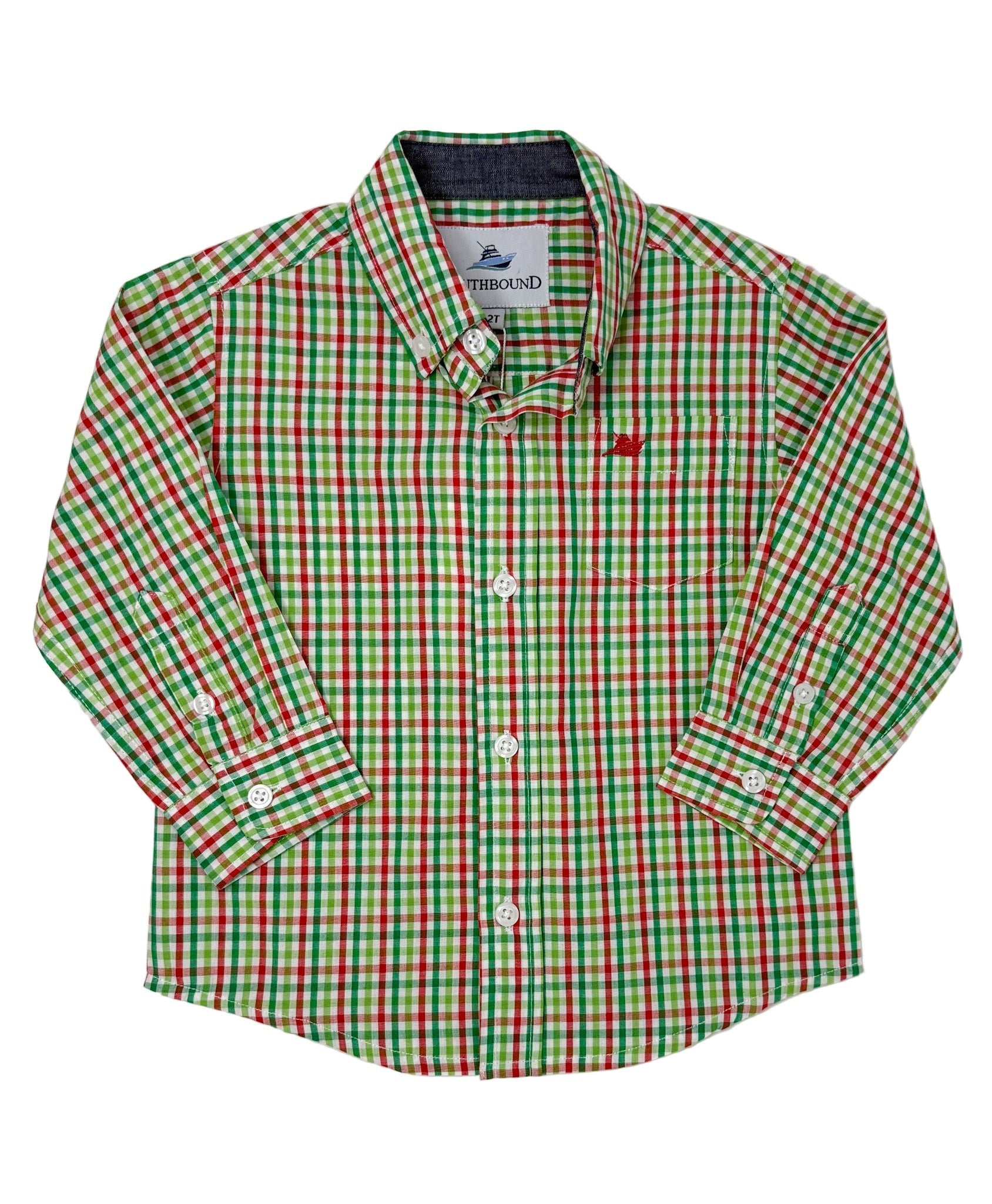 Boy's LS Dress Shirt - Red/Jolly Green Boys Shirts + Polos Southbound