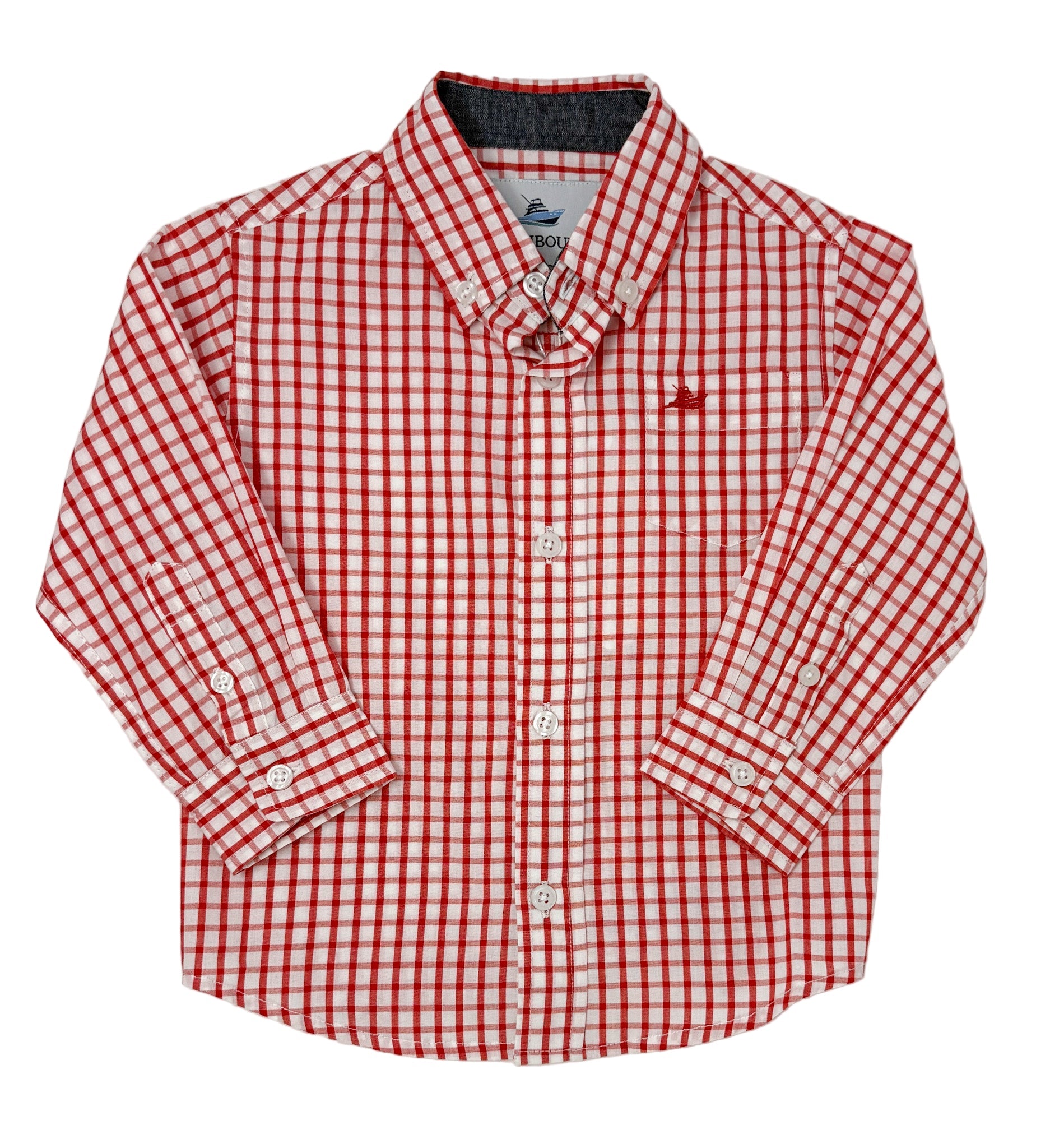 Boy's LS Dress Shirt - Red/White Boys Shirts + Polos Southbound
