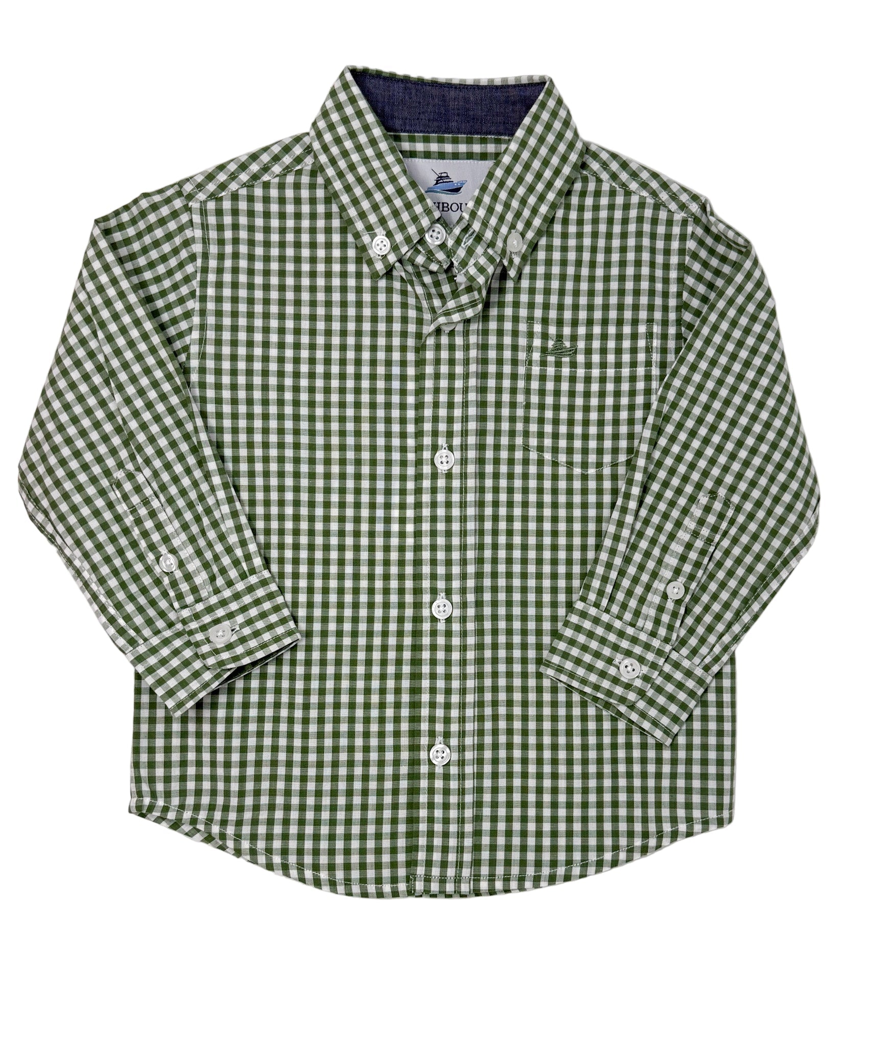 Boy's LS Dress Shirt - Vineyard Green/White Boys Shirts + Polos Southbound