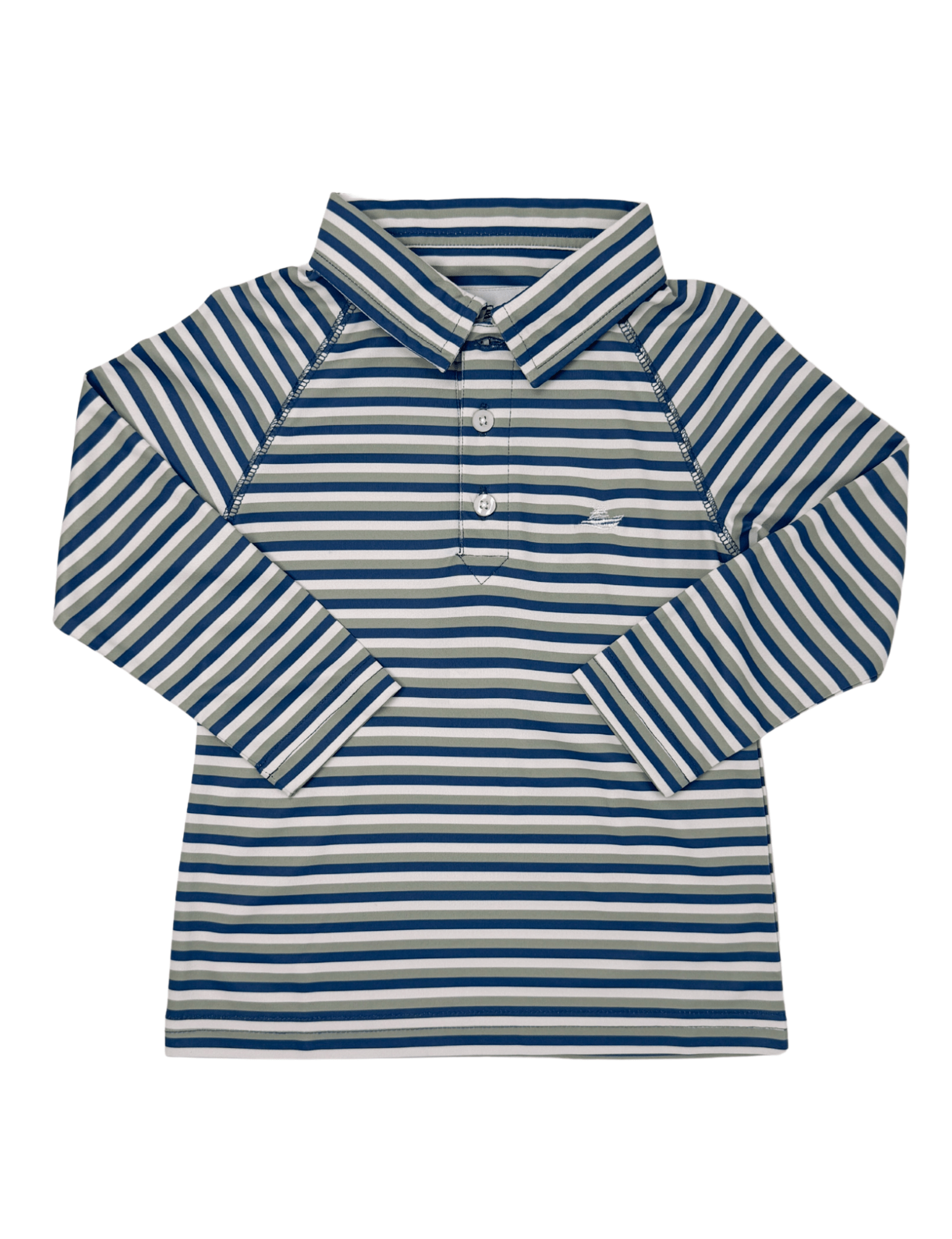 Boy's Polo LS - Navy/Fog/Green Boys Shirts + Polos Southbound