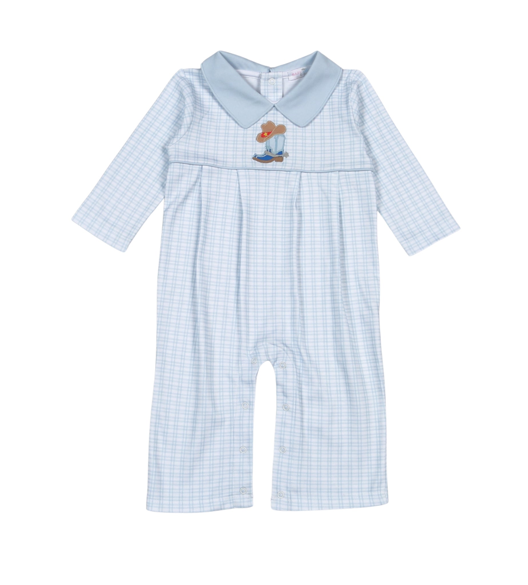 Boys Rodeo Time Pima Applique Romper Boys Bubbles + Rompers Baby Loren