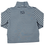 Boys Sporty Snap Pullover - Ashley Blue Dark Denim Stripe Boys Sweaters + Sweatshirts Prodoh