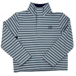 Boys Sporty Snap Pullover - Ashley Blue Dark Denim Stripe Boys Sweaters + Sweatshirts Prodoh