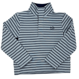 Boys Sporty Snap Pullover - Ashley Blue Dark Denim Stripe Boys Sweaters + Sweatshirts Prodoh