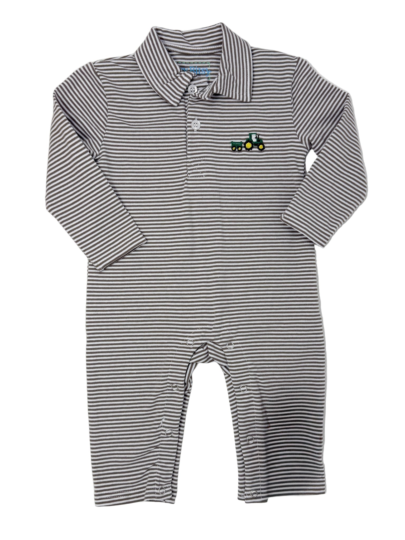 Boys Tractor Polo Romper Boys Bubbles + Rompers Itsy Bitsy