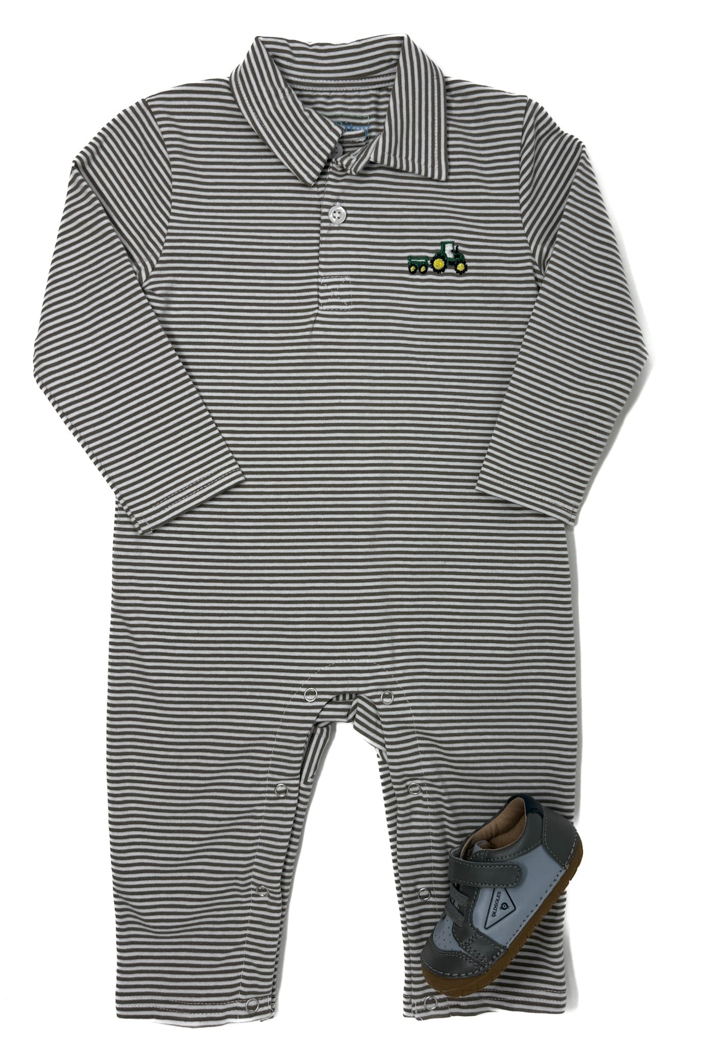 Boys Tractor Polo Romper Boys Bubbles + Rompers Itsy Bitsy