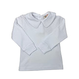 Boy's White Peter Pan Collar Blouse with Cuffs Boys Shirts + Polos Luigi