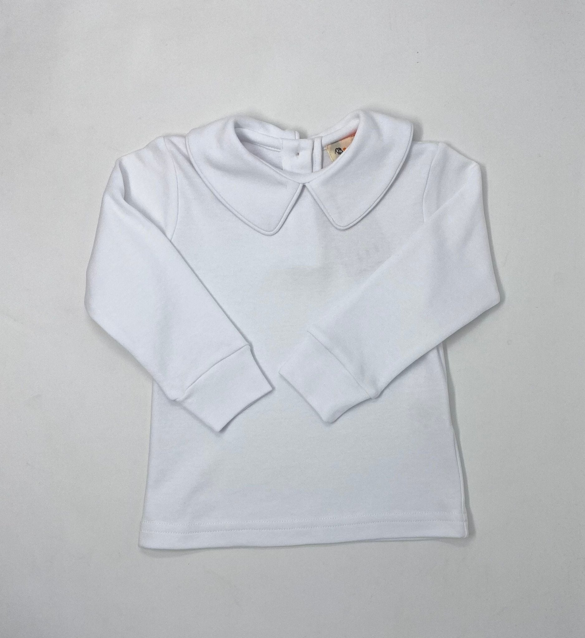 Boy's White Peter Pan Collar Blouse with Cuffs Boys Shirts + Polos Luigi