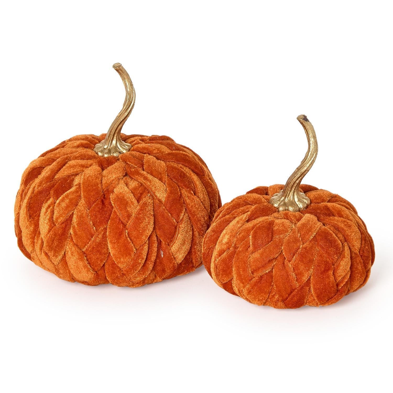 Braided Pumpkin Seasonal Two's Company Small Orange