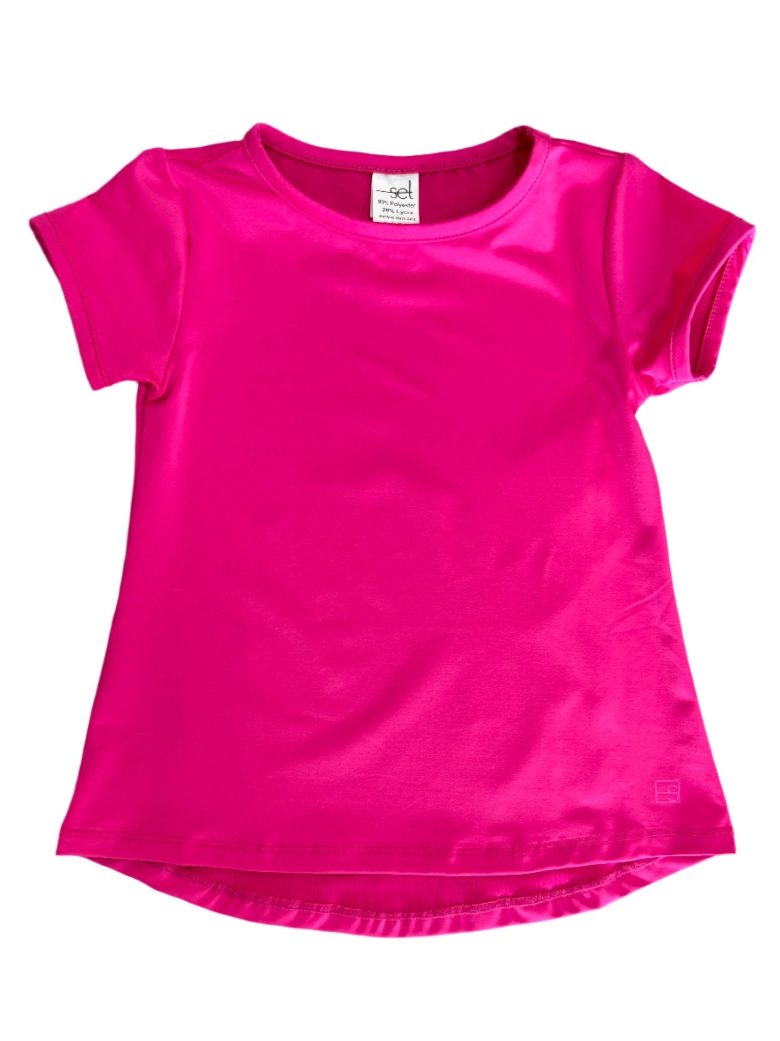 Bridget Basic Tee - Power Pink Girls Tops + Tees Set Athleisure