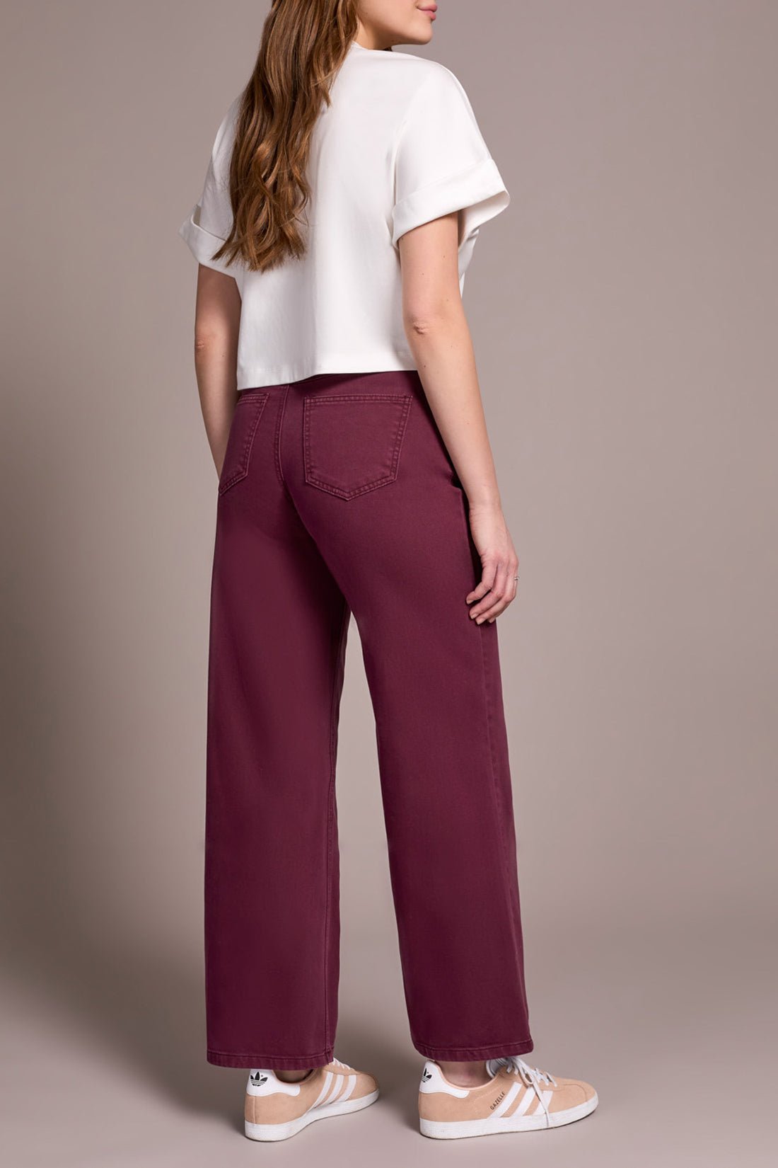 Brooke Hugging Wide Jeans - Passion Plum Pants Tribal