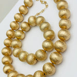Brushed Gold Ball Necklace Necklaces TWO FORTY TWO