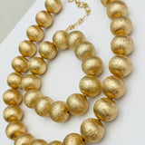 Brushed Gold Ball Necklace Necklaces TWO FORTY TWO