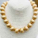Brushed Gold Ball Necklace Necklaces TWO FORTY TWO
