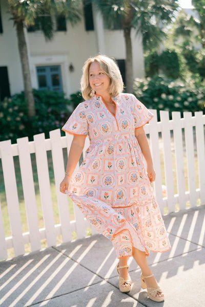 Brynley Dress - Perennial Blooms Long Dresses Marigold