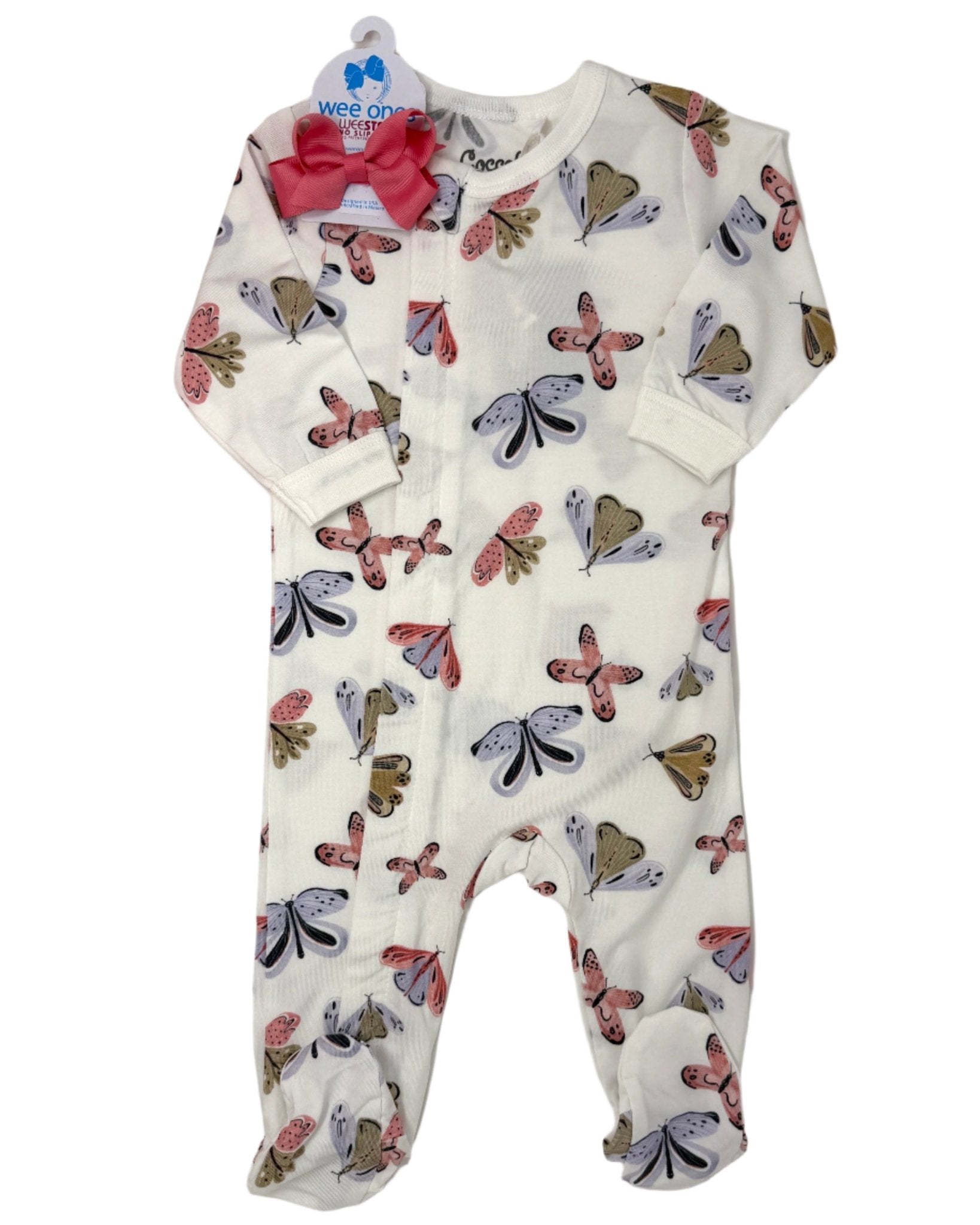 Butterflies Cotton-Modal Zipper Footie Baby Sleepwear Coccoli