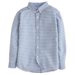Button Down Shirt - Gray Blue Gingham Boys Shirts + Polos Little English