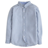 Button Down Shirt - Gray Blue Gingham Boys Shirts + Polos Little English
