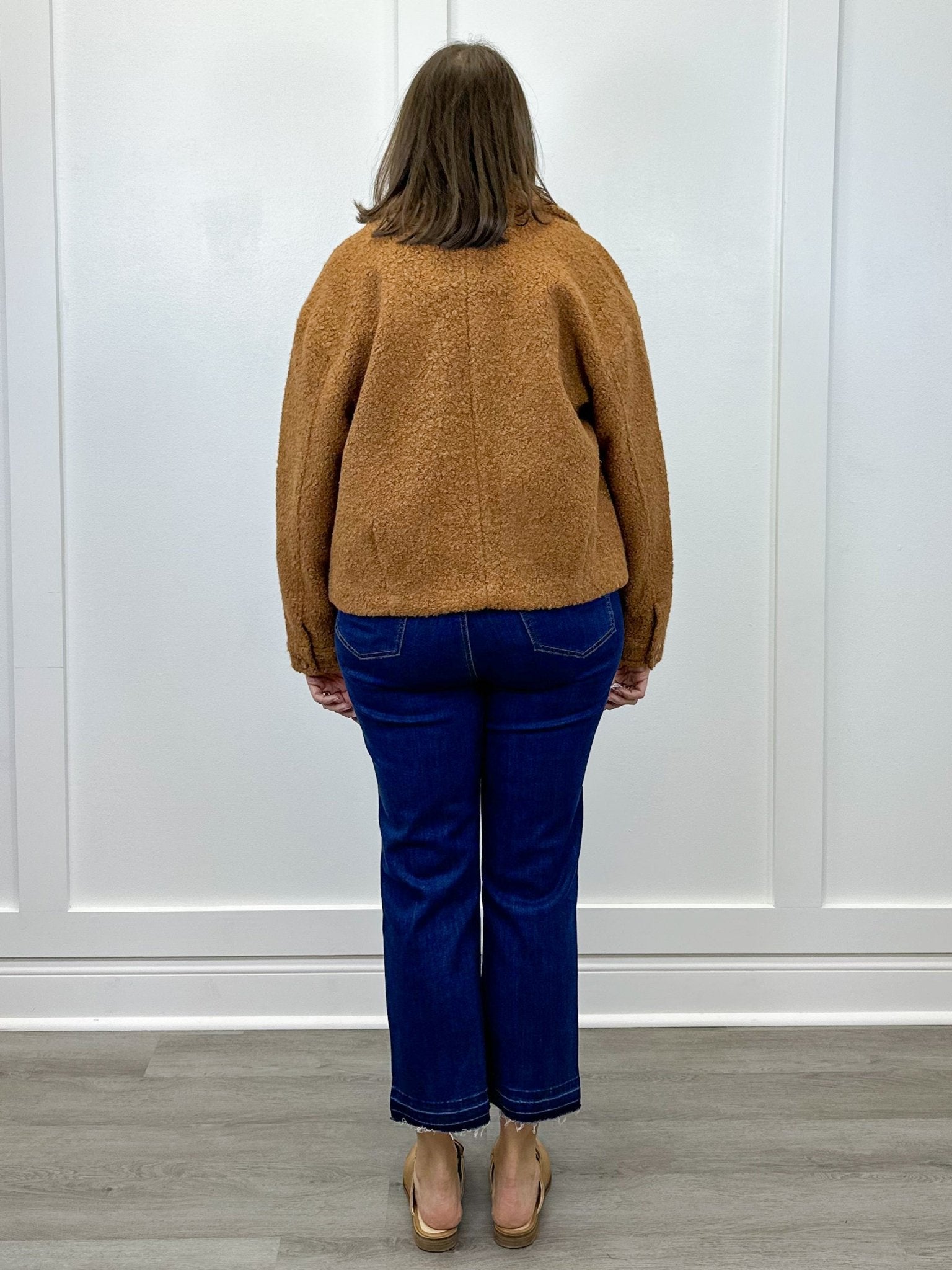 Button Front Boucle Jacket - Ginger Spice - Sugar Babies Children's Boutique/Meg's Shoppe