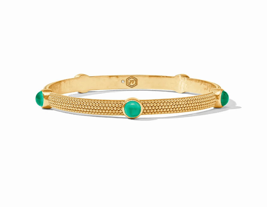 Cabochon Bangle - Iridescent Emerald Green - Medium Bracelets Julie Vos